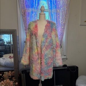 Colorful Faux Fur Women's Jacket